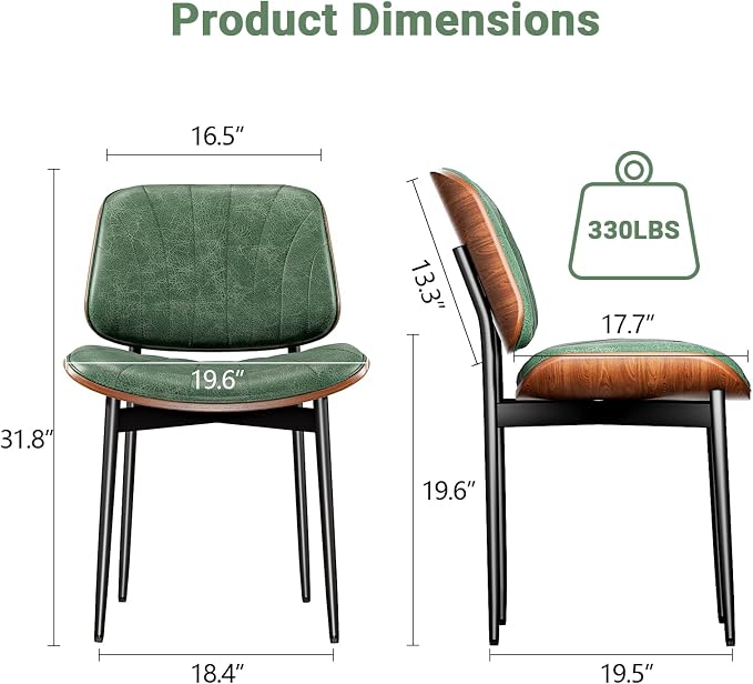 YaFiti Dining Chairs Set of 6, Dining Room and Kitchen Chairs, Mid Century - Image 2