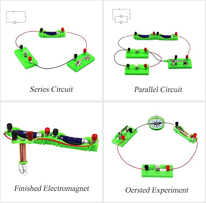 Physics Science Lab Electricity and Magnetism Experiment Kit,Electromagnetism Experiment Basic Electricity Discovery Circuit Kit for Kids Junior Senior High School Students