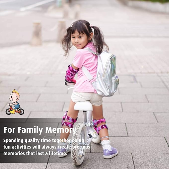 Soft-Style Kids Knee and Elbow Pads with Bike Gloves, Flexible Impact-Resistant Gear for Ages 2-11, Designed for Balance Bikes, Roller-Skating, and Skateboarding