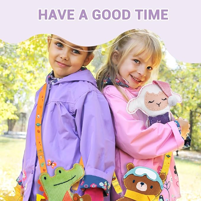 Avenir Sewing Kit for Kids Birthday Gifts for Kids Aged 6 Corduroy Fabric With Shoulder Strap Safe Needles Pre-cut Felt Easy DIY Arts and Crafts for Boys and Girls Stuff No Mess with Full Instructions