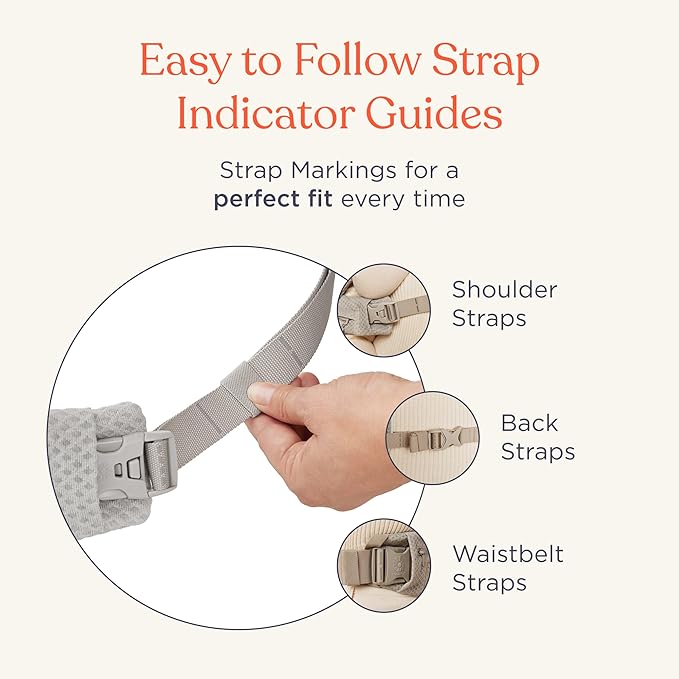 Ergobaby Omni Deluxe Baby Carrier Newborn to Toddler - Breathable Baby Carriers for Summer - All-Position Carrier with Enhanced Lumbar Support & Airflow (7-45 Pounds), Cotton, Pearl Grey