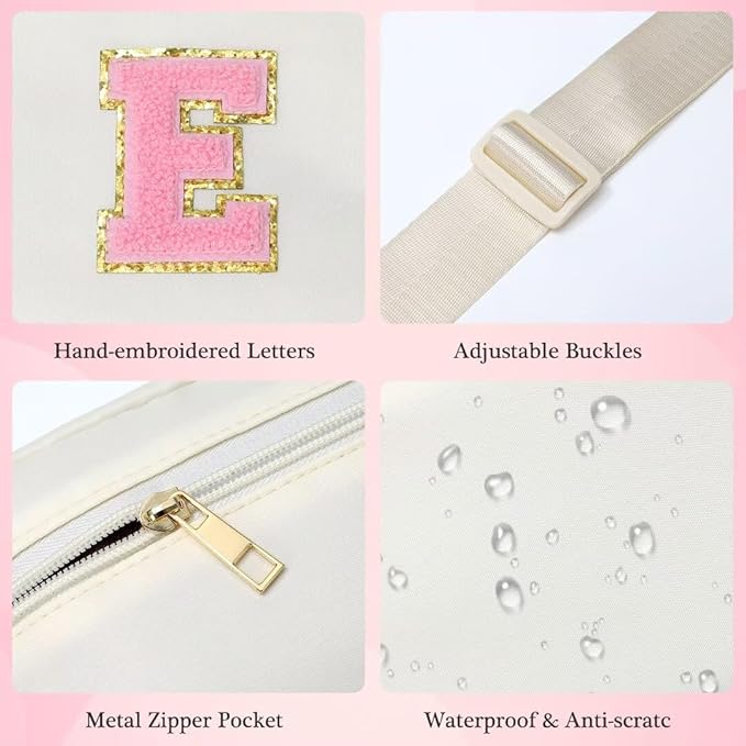 YOOLIFE Thank You Gifts for Women - Birthday Gifts for Women, Personalized Gifts for Women Mom Freind Sister Teacher Girlfriend Wife Her, Initial Belt Bag Crossbody Bags O, Beige