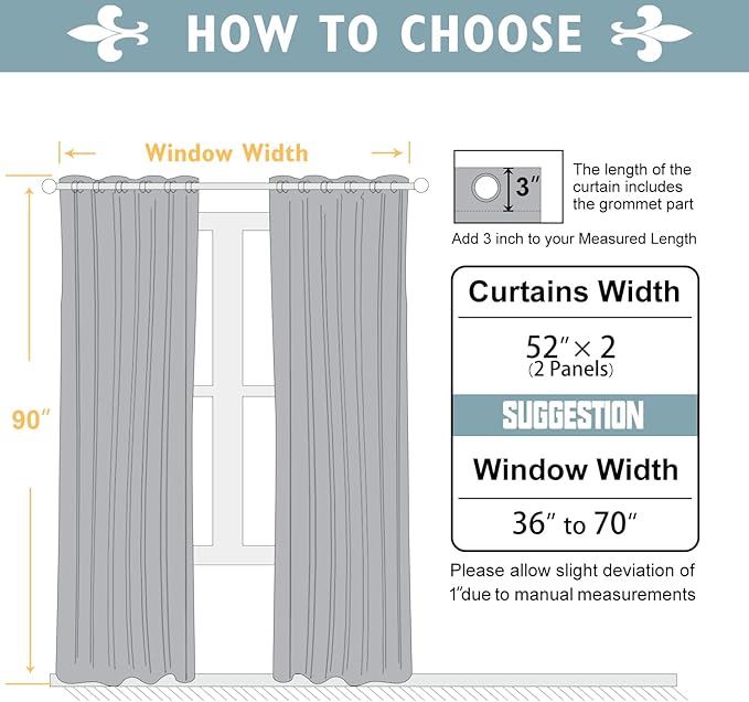 ChrisDowa 100% Blackout Curtains 90 inch Long for Bedroom with Black Liner, 2 Thick Layers Total Blackout Thermal Insulated Grommet Long Window Curtains 2 Panels Set (Beige, 52 x 90 Inch)