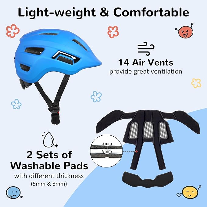 Toddler/Kids Bike Helmet, Adjustable and Multi-Sport, from Infant to Schoolchild, 2 Sizes