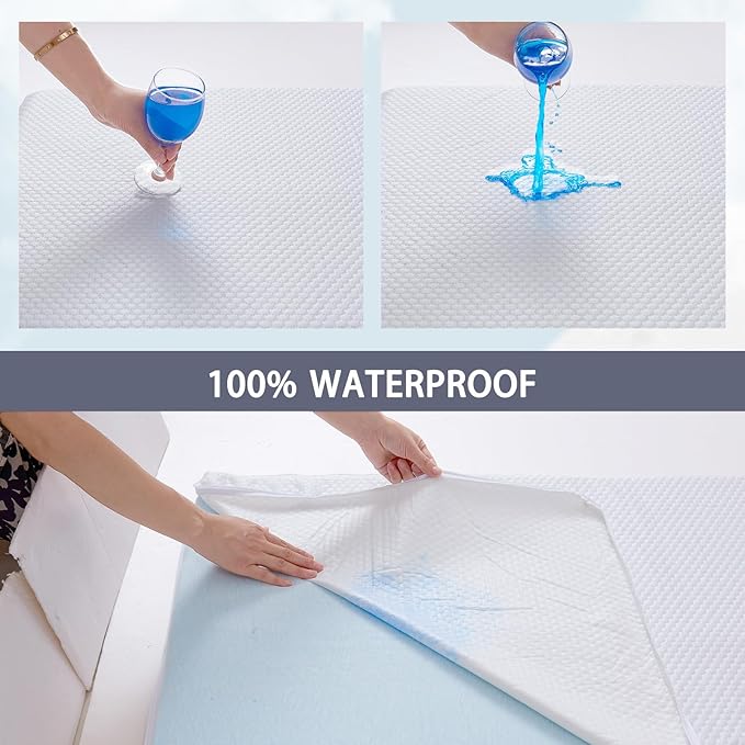 Lisara Bassinet Mattress, 41" x 29" Dual Sided Gel Memory Foam Mattress with Waterproof, Removable and Breathable Ice Silk Cover, Fit for 4moms Breeze Plus Portable Playard