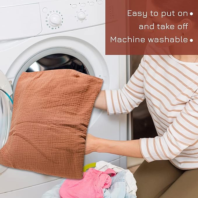 Muslin Baby Lounger Cover, Baby Padded Lounger Cover, Infant Floor Seat Cover, Organic Cotton Removable Slipcover Fits Newborn Lounger for Boys and Girls(Light Brown)