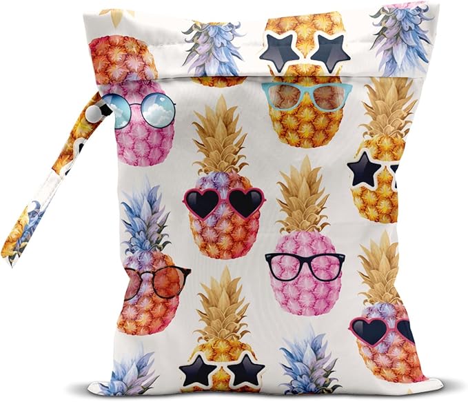 Wet Bag, Wet Dry Bag, Wet Bag for Swimsuit, Travel, Beach, Pool, Diapers, Dirty Yoga Gym Clothes, Makeup Bag, Waterproof Tropical Palm Leaves Decor Jungle Palm Leaf Favors