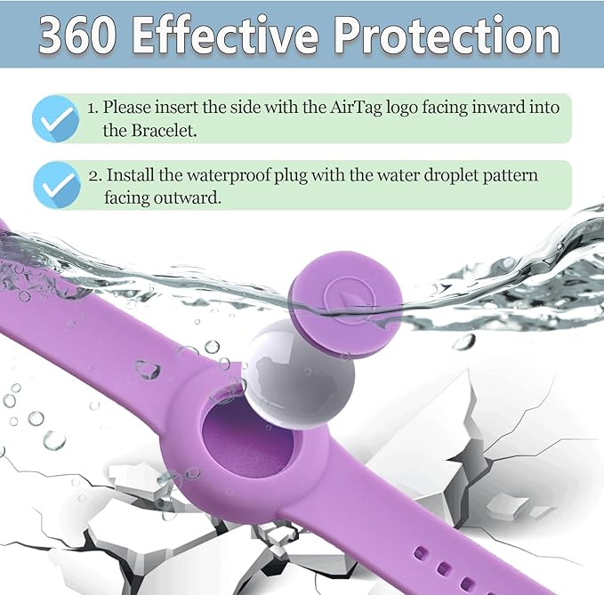 Waterproof Bracelet for AirTag Kids, Personalized Initial Letter Hidden Holder Compatible with Air Tag, Silicone Case for Airtag Adjustable Anti-Lost GPS Tracker for Toddler Child Elder, Y