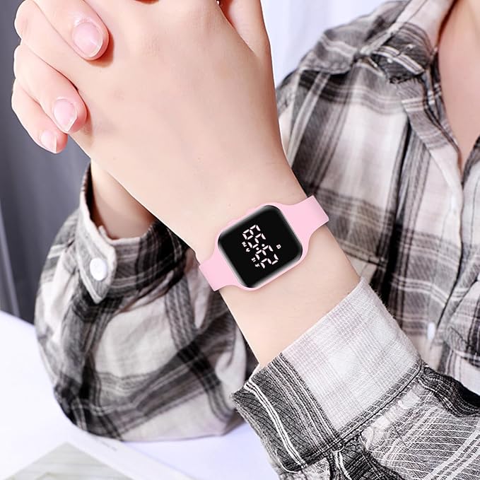 Kids Watches for Girls Boys Digital Sport Watch with Step Counter Pedometer Vibration Alarm Clock, No App Waterproof Fitness Tracker Kids Watch Boys Girls Teens Students Ages 5-16