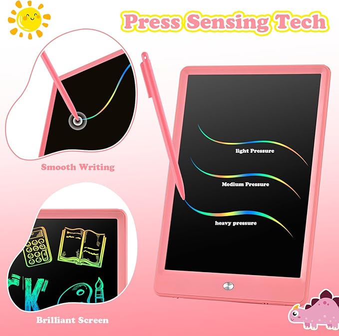 LCD Writing Tablet for Kids Age 3-12 Years-10 Inch, Portable/Interactive/Mess Free Coloring/Reusable Used for Family Educational Learning, Travel Calm Down Toys, Sketch Pad, Stuffers Gifts for Teen