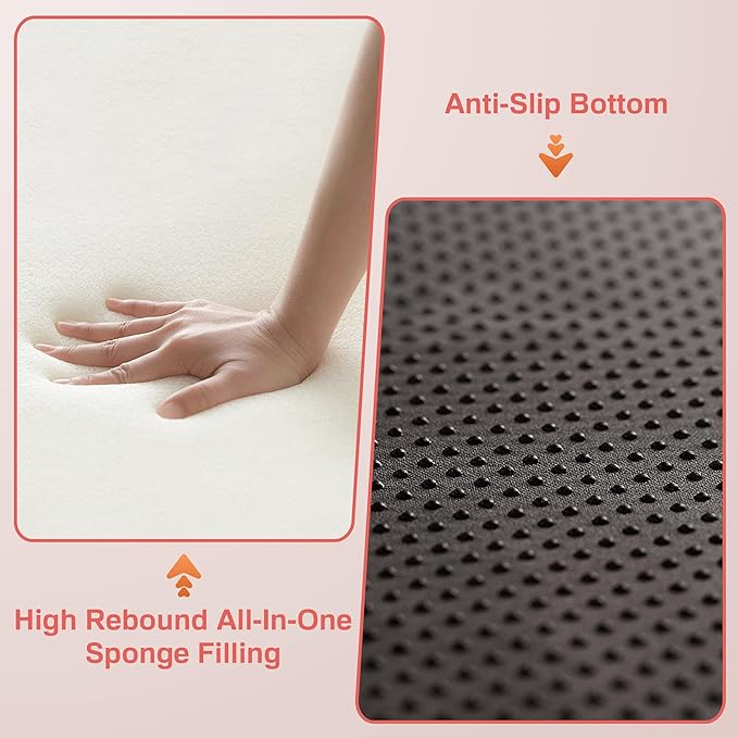 Modern Bean Bag Chair, Large Bean Bag Couch for Adults with Memory Foam Filled, Soft Faux Bunny Fur Lazy Chair for Living Room Bedroom Dorm Apartment, No Assembly Required, Pink