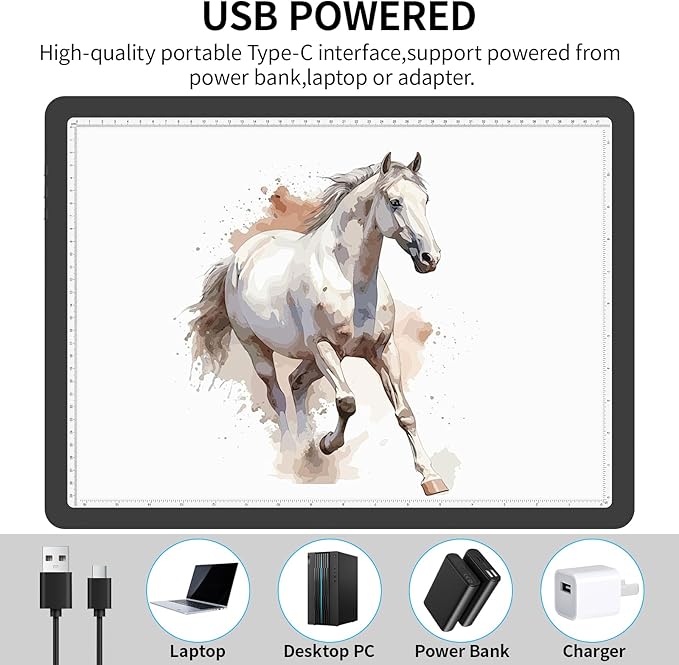 Phylosal Magnetic A3 Light Pad with Bag, Super Bright Light Box with Side Button, Diamond Art Light Board, Lightbox for Tracing and Drawing, USB Power Light Table for Sketching, Weeding Vinyl (Black)