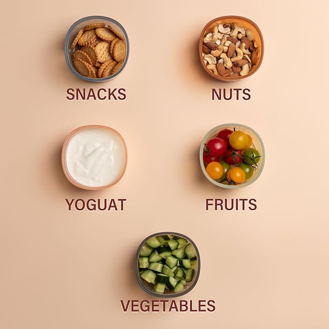 Moonkie Silicone Snack Containers for Kids and Toddlers | 8 oz Baby Food Containers with Airtight Lids and A Snack Lid | Baby Food Jars | BPA Free | Freezer & Dishwasher Safe | 6 Pack