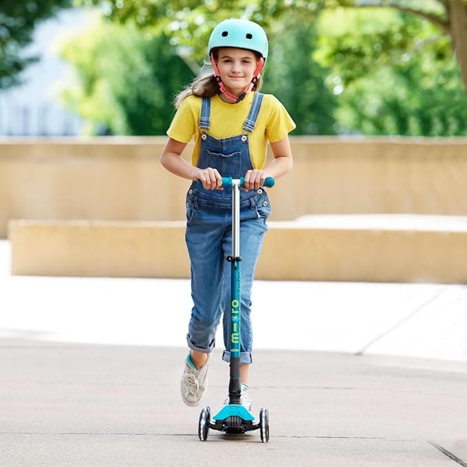 Micro Kickboard - Maxi Deluxe Foldable LED - Three Wheeled, Lean-to-Steer, Fold-to-Carry Swiss-Designed Micro Scooter for Kids with Motion-Activated Light-Up Wheels for Ages 5-12