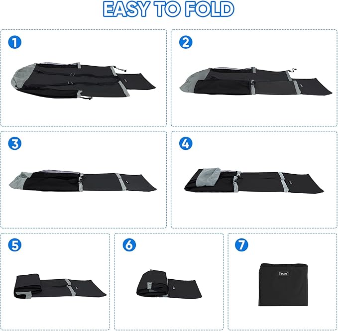 BALEINE 150L Laundry Bag Backpack, 900D Oxford Fabric Large Travel Laundry Bags with Shoulder Straps and 2 Mesh Pockets for College Dorm, Apartment, Laundromat (Black, 150L)