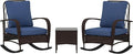 Outsunny 3 Piece Wicker Patio Furniture Set, PE Rattan Rocking Chairs by Outsunny