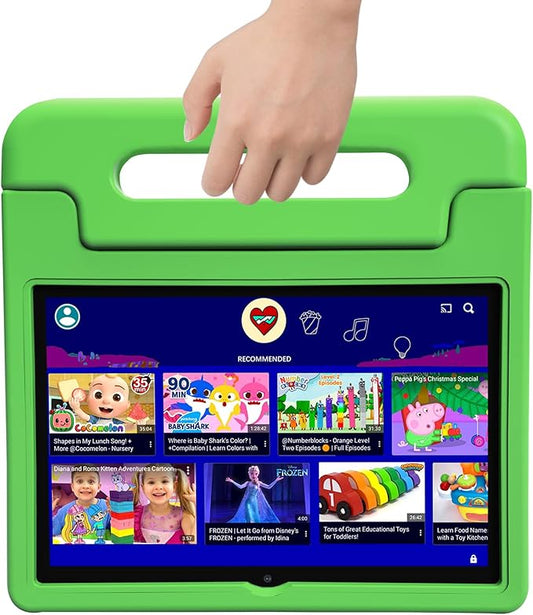 Tablet for Kids, 10 Inch Kids Tablet Android, 64GB, Octa-Core, WiFi 6, Big Battery, Google Kids Space, Parental Control 1280 * 800 HD Display Green