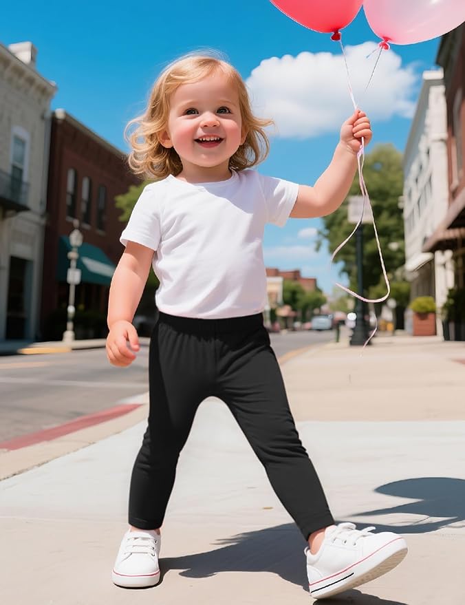 Witwot 5 Pack Toddler Leggings Baby Girl Cotton Pants Toddler Girls Clothes Size 18M-5T