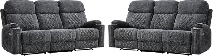 HAOMARKETS Power Oversized Reclining Sofa Couch Set of 2 - Image 8