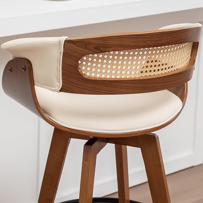 Set of 2 Rattan Swivel Bar Stools - Image 8