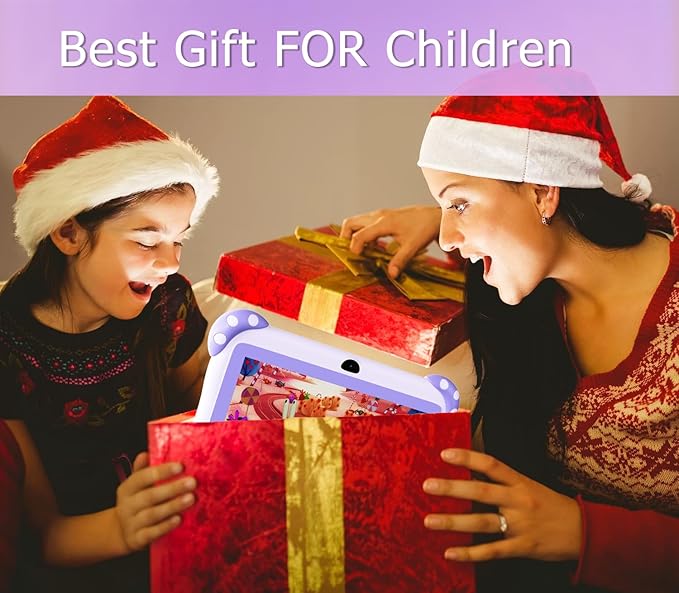 Kids Tablet 7 inch Toddler Tablet for Kids WiFi Tablets 32G Android Dual Camera Parental Control with Kids app Pre-Installed YouTube Netflix (Purple)