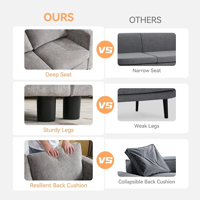 WUTUTUEE 107”Modular Sectional Sofa Convertible U Shaped Sofa Couch Set - Image 5