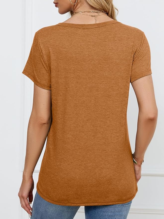 Soft Short Sleeve Shirts for Women, Crew Neck T Shirts for Women Loose Fitting Lightweight Top Basic Tee Shirt