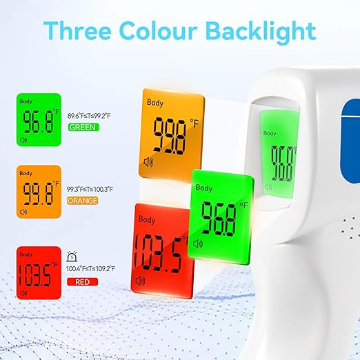 Berrcom Non Contact Forehead Thermometer Digital No-Touch Infrared Thermometers 3 in 1 for Adults and Kids Fever Check Thermometer Temperature Gun for Baby(Included 2X AAA Batteries)