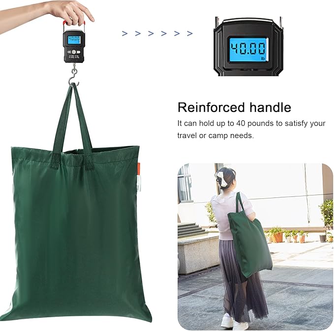 Polecasa Small Heavy Duty Laundry Bag with 130gsm Tear Resistant Fabric and Handles, Easy to Carry Durable Dirty Clothes Drawstring Bag, Perfect for College Dorm, Travel 2 Pack 21”x24”, Green