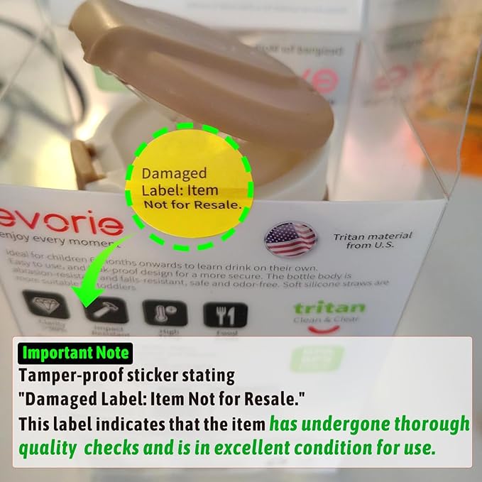 Evorie Tritan Spill Proof Toddler Straw Sippy Cup, 10 oz for Baby and Toddlers 1-3 Years Old, No Spill Straw Water Bottle with Removable Handles, Ideal for School, BPA-Free, Giraffe (NEW)