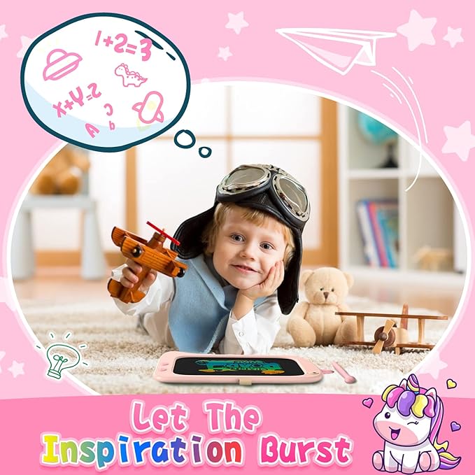 ORSEN 8.5 Inch LCD Doodle Board Tablet for Girls - Unicorn Drawing Pad for Kids 2-7 Years Old - Travel Toy Birthday Gift