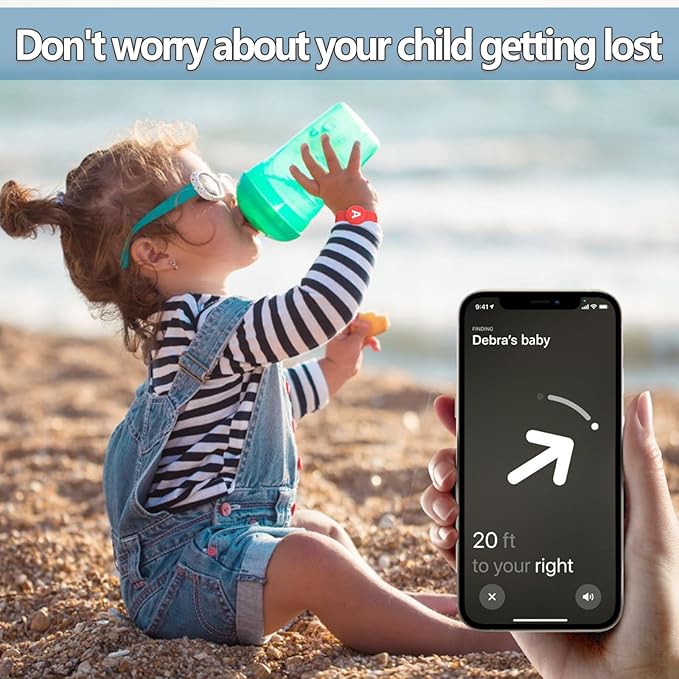 Waterproof Bracelet for AirTag Kids, Personalized Initial Letter Hidden Holder Compatible with Air Tag, Silicone Case for Airtag Adjustable Anti-Lost GPS Tracker for Toddler Child Elder, A