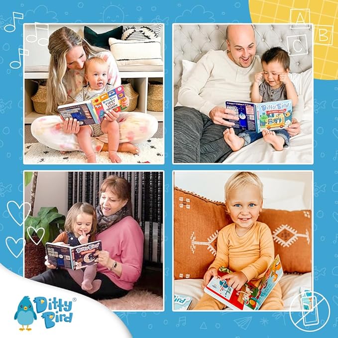 Ditty Bird Dinosaur Book for Toddlers | Realistic Dino Sound Book | Interactive T-Rex Board Books for Toddlers 1-3 | Sensory, Musical Books for Dino Lovers | Sturdy Nursery Rhyme Toys for Baby