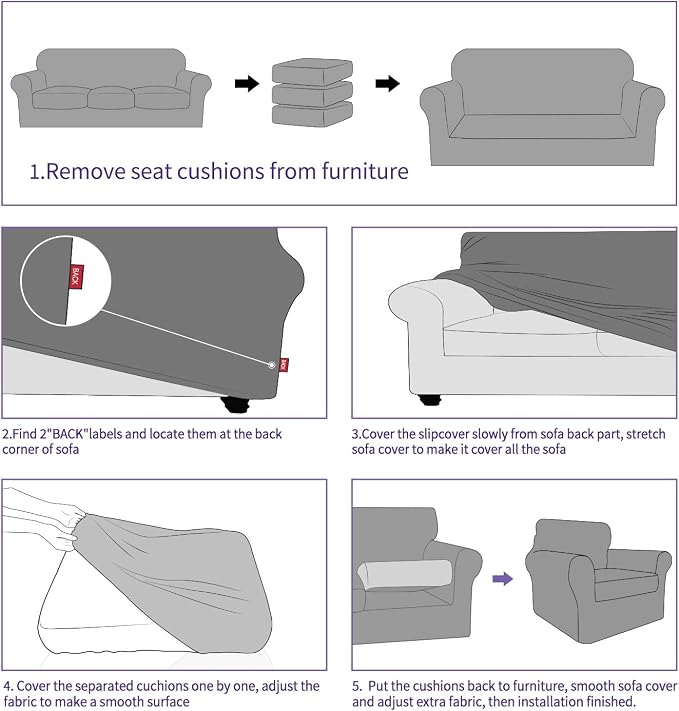 ZNSAYOTX 3 Piece Loveseat Covers - Image 7