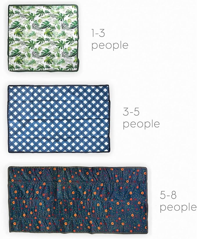 Little Unicorn 5'x10' XL Outdoor Family Picnic & Beach Blanket | Durable & Water-Resistant Fabric | Compact Fold & Easily Wipes Clean | Zipper Pocket (Chroma Rugby Stripe)