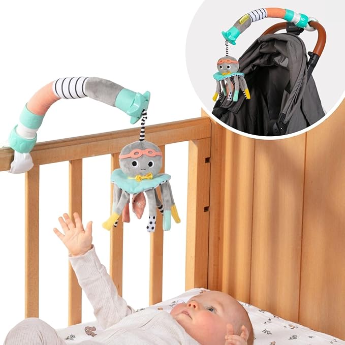 DINGLE DANGLE - Travel Mobile - Lightweight, Portable Baby Mobile - Keeping Baby Happy at Home or on the Go! Newborn Essentials Must Haves - Great Baby Registry or Shower Gift - Featured on Shark Tank