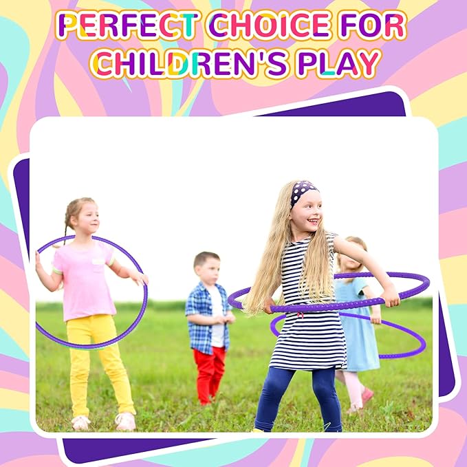 Shappy 6 Pcs Exercise Hoop Detachable Adjustable Plastic Toy Playground Toys Colored Hoop Circles for Teens Games Gymnastics Dog Agility Equipment Party Decor