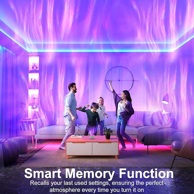 Northern Light Projector, Battery Operated Aurora Night Light, 16 Colors Galaxy Lamp Ocean Wave Ceiling Projector Mood Ambient Lighting for Bedroom Party Adults Kids Room Toddler Girl Gift