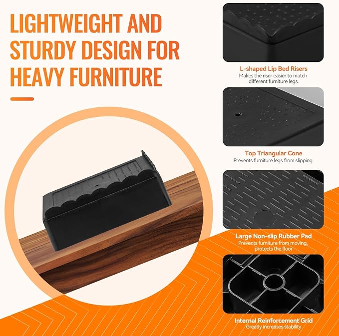 shouwuhho Furniture Risers, 16 Pack Bed Risers - Image 5