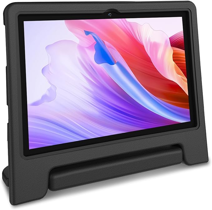 Kids Tablet, 10.1 inch IPS HD Touchscreen Android 14 64 GB Storage, 8GB RAM, Octa Core Tablet for Kid with Kid-Proof Case, Parental Controls, 12-hr Battery, WiFi, GPS – Black