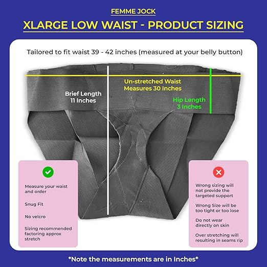 Patented Women’s Pelvic Floor Orthotic Support Belt ― Uterus Pain Relief Girdle for Prolapsed Bladder, Vulvar Varicosities, Postpartum Recovery, SPD | Low Waist - Black (XL)