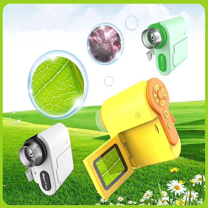 Portable Labsters Microscope - 1000X Telescope & SD Card Photo & Video Microscope for Kids 3+