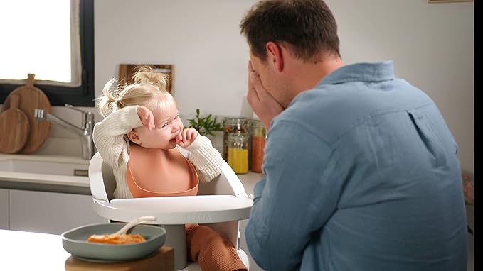 BEABA Silicone Baby Bib, Made with Soft Supple Silicone, Baby Bibs with Baby Food Catcher, Baby Essentials for Baby Feeding