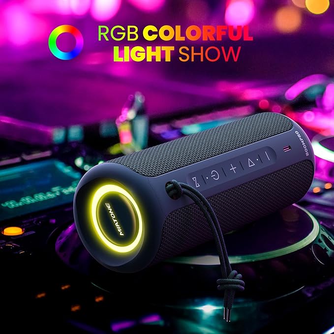 MIATONE Portable Bluetooth Speakers 36W Stereo Sound Bass Boost, 24H Playtime, Bluetooth 5.3 TWS Pairing Father Boy Friend Gifts for him (Blue)