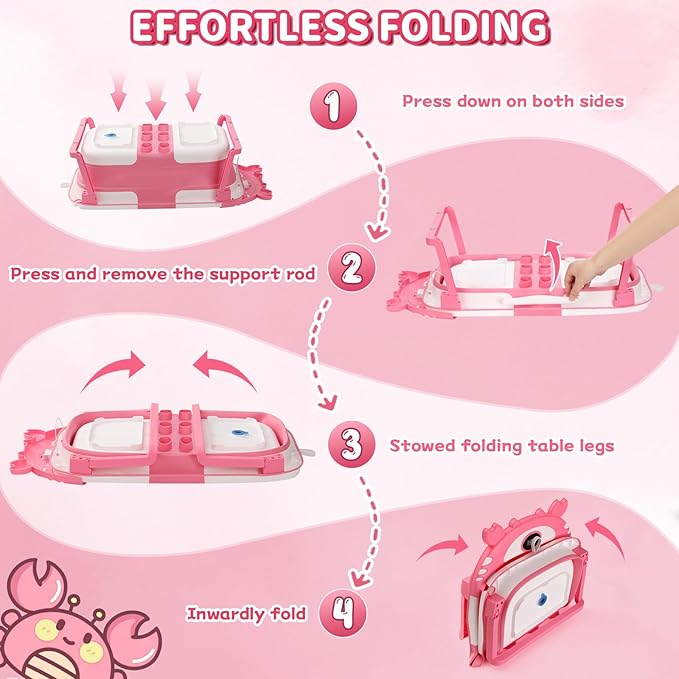 Baby Bathtub,Collapsible Baby Bath Tub with Thermometer & Soft Floating Cushion,Portable Travel Baby Bathtubs for Newborns to Toddlers 0-36 Months(Crab Gray)