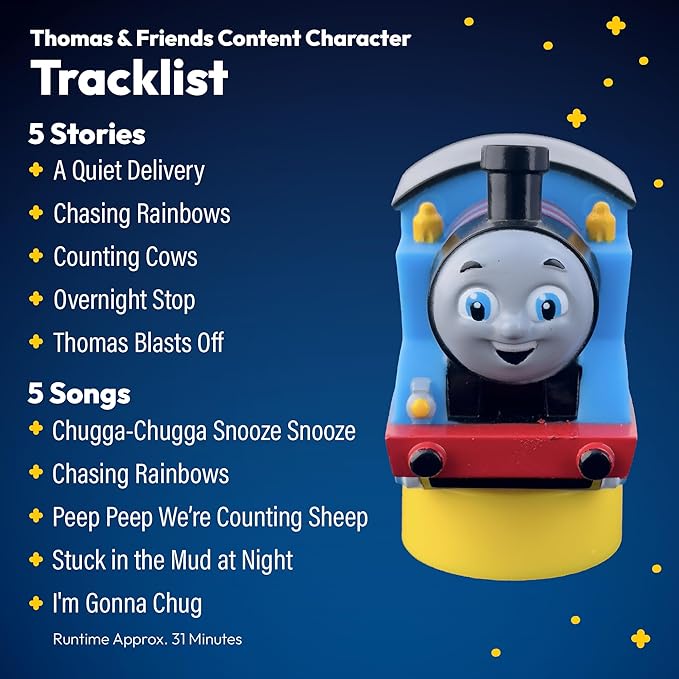 Thomas The Train Figurine Cartridge – Projects 5 Railroad Stories and 5 Songs, Over 30 Minutes of Audio Content | Gift and Toy for Ages 3+