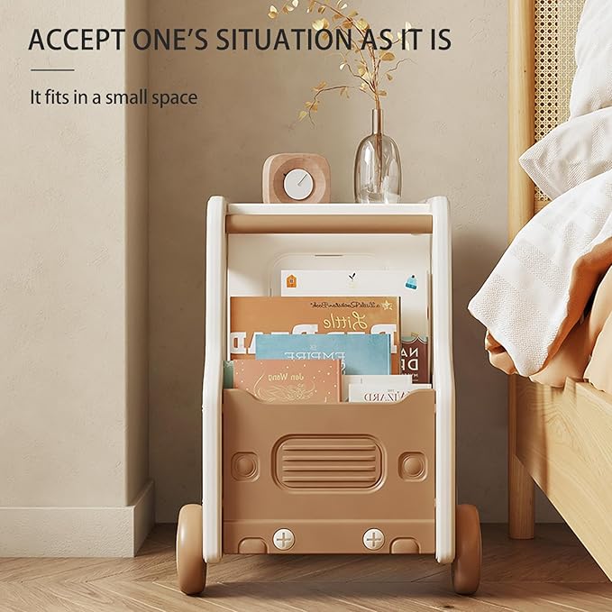 Toy Organizers And Storage For Kids, 2 Layers Toy Storage Cabinet With Bookshelf Toys Organization Chest With Bins Multipurpose For Nursery, Playroom, Bedroom, Living Room （Tan/No Blockes