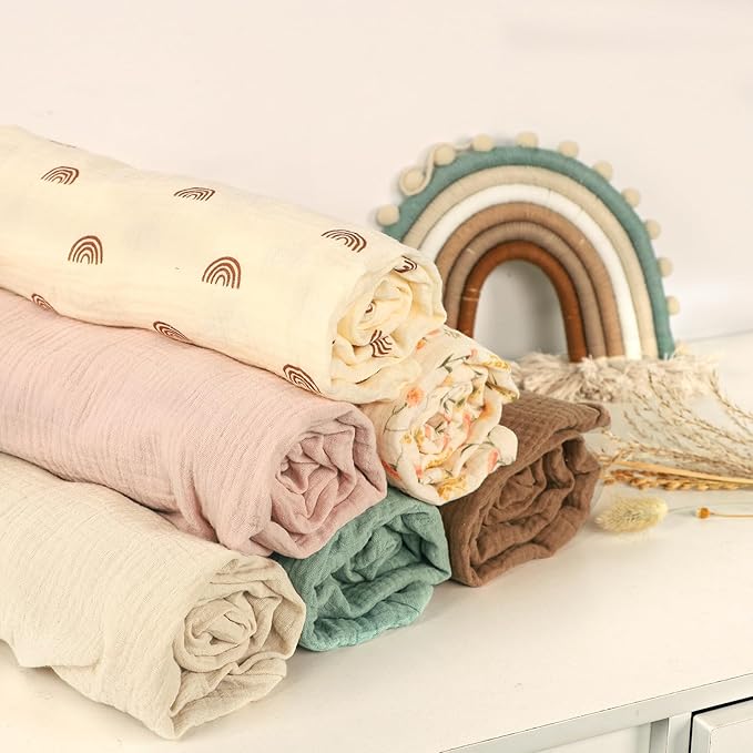 Hooyax Baby Lounger Cover 2 Pack - 100% Muslin Cotton Newborn Lounger Pillow Covers Only, Soft Breathable Infant Lounger Cover with Reinforced Stitching, Fits Most Standard Baby Loungers (Green Wheat)