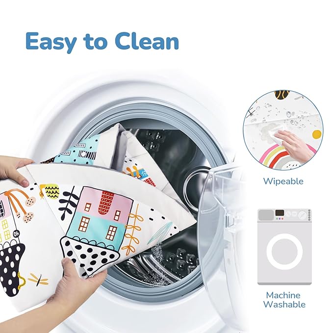 Baby Play Mat Tummy Time Mat with Exclusive Foldable Design, Stage-Based Skill Development Activity Gym, Machine Washable Baby Play Mats for Floor with Gift Package (Zebra)