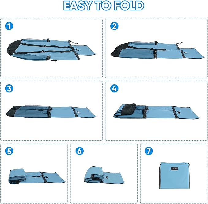 BALEINE 120L Laundry Bag Backpack, 900D Oxford Fabric Large Travel Laundry Bags with Shoulder Straps and 2 Mesh Pockets for College Dorm, Apartment, Laundromat (Blue, 120L)